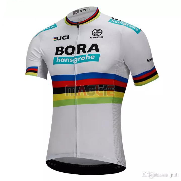 Maglia UCI Mondo Campione Bora Manica Corta 2018 Bianco